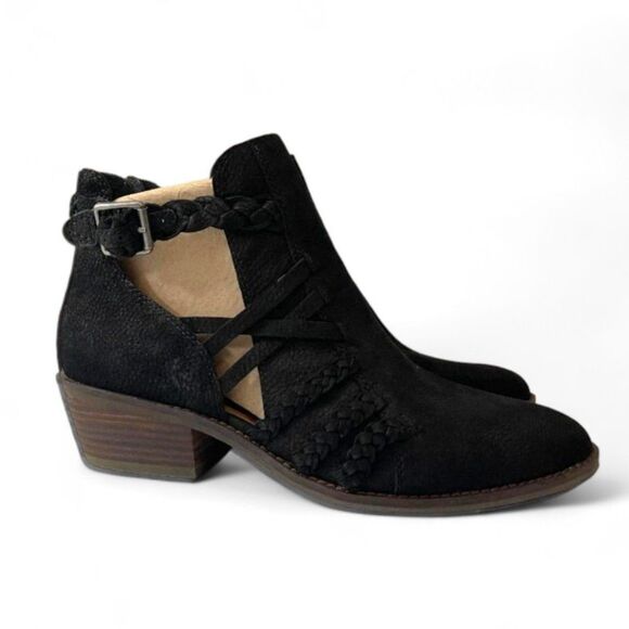 LUCKY BRAND Black Suede "Forbas" Booties, Size 9.5 - Picture 3 of 8